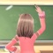 Girl Clean Blackboard