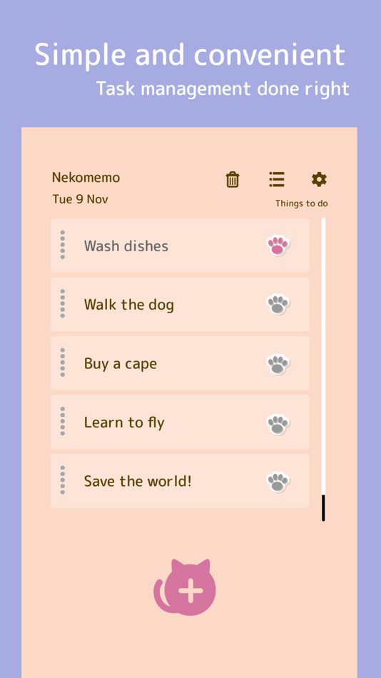 #1. Nekomemo (iOS) 由: Ben Walker