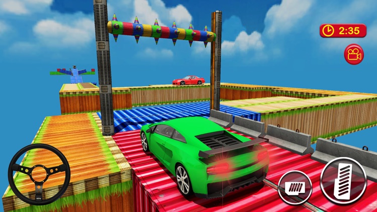 Car Driving on Sky Tracks