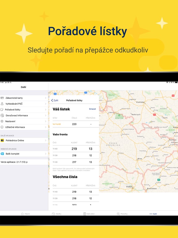 Pošta Online iPad screenshot 5 - Utilities app