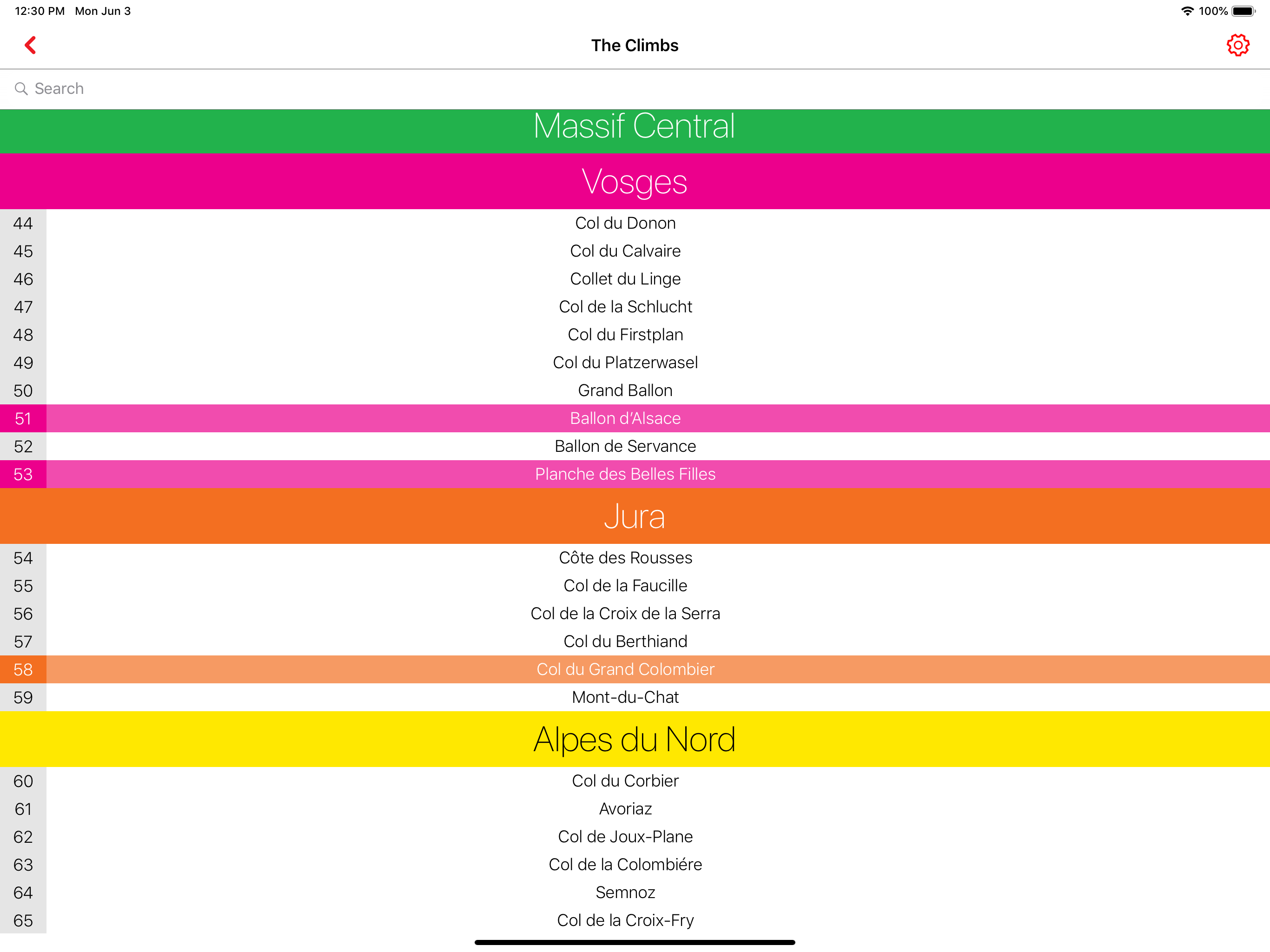 100 Tour de France Climbs
