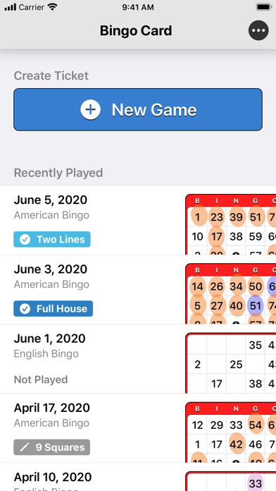Bingo Card - Ticket Generator Screenshot