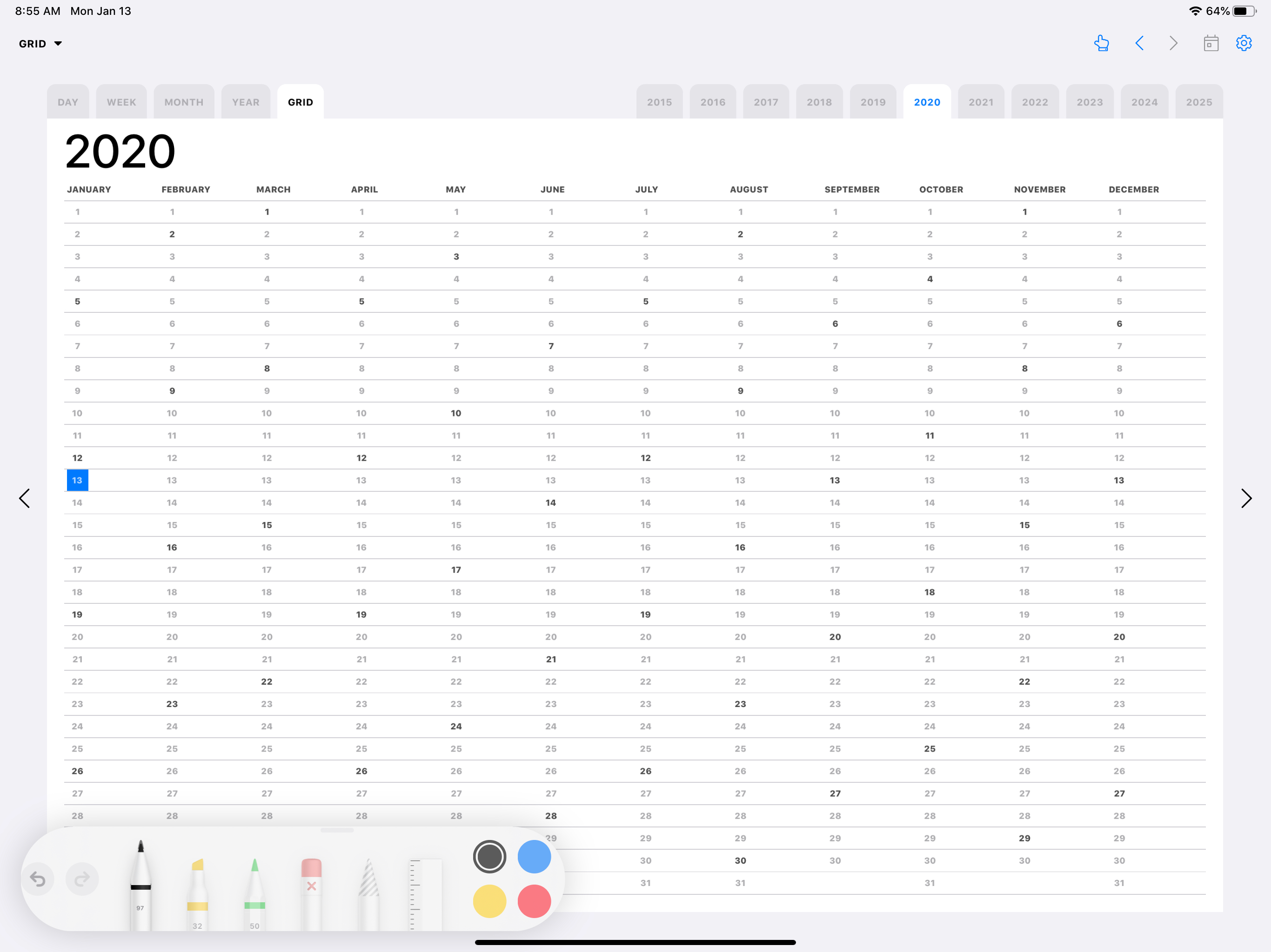 Pencil Planner & Draw Calendar