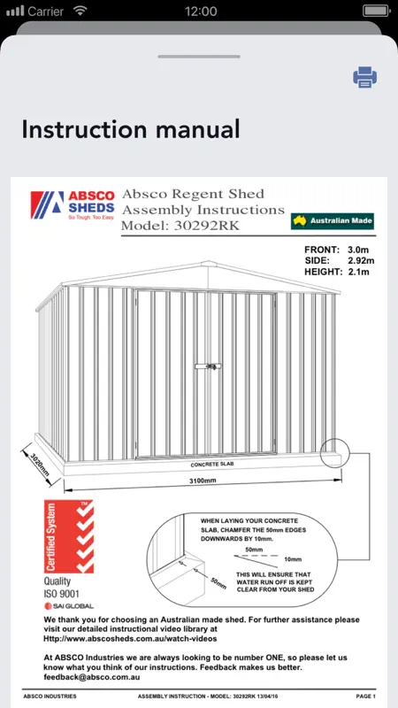 Absco Sheds Assembly App screenshot 5 of 5