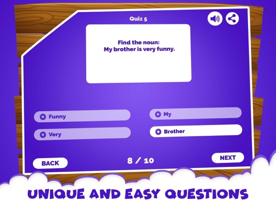 English Grammar Noun Quiz Game iPad screenshot