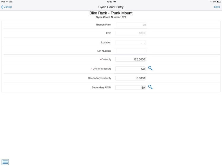 Cycle Count Tablet for JDE E1