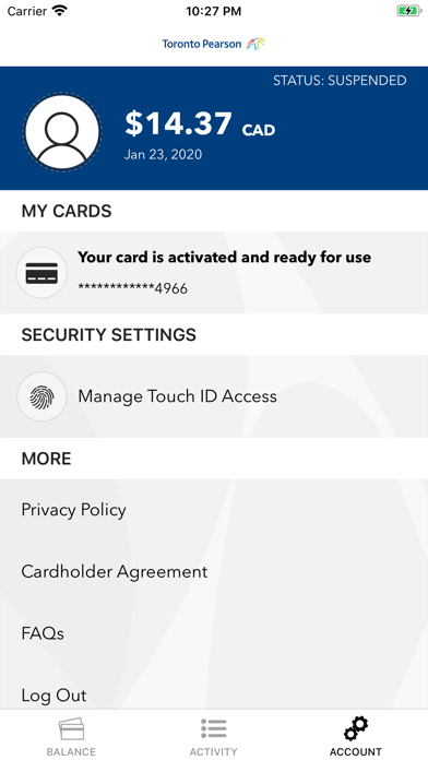 Toronto Pearson BalanceChecker screenshot 4