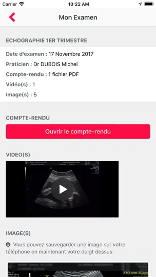 Capture d'écran de MediFile sur iPhone 2