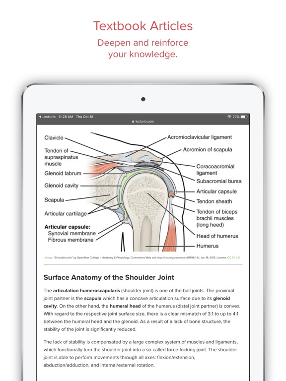 Lecturio, UAEU Libraries iPad screenshot