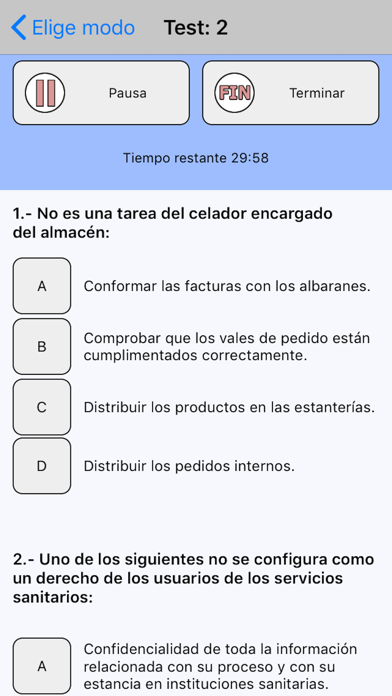 TestOpos Celador Sanitario screenshot