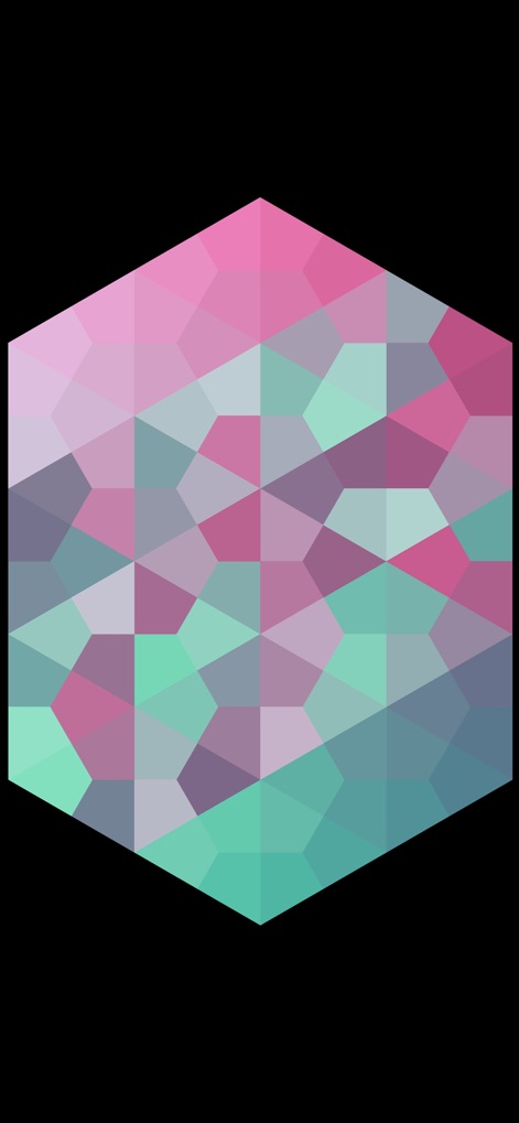 I Love Hue Too - Immerse in the vibrant composition of hexagonal tiles, forming a gentle gradient across a stunning pink, green, and purple palette.