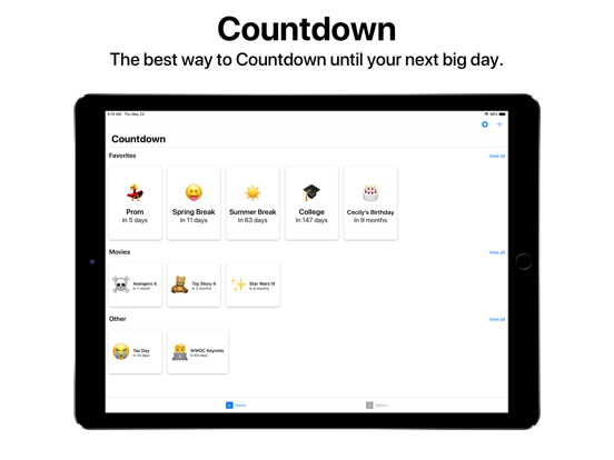 Countdown - Countdown to Dates iPad screenshot 1 - Utilities app