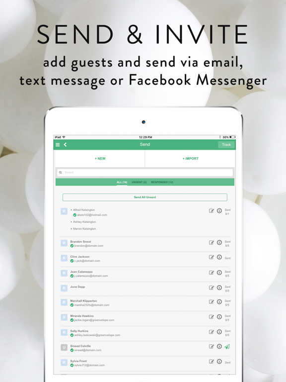 Greenvelope: Email/SMS Invites iPad screenshot