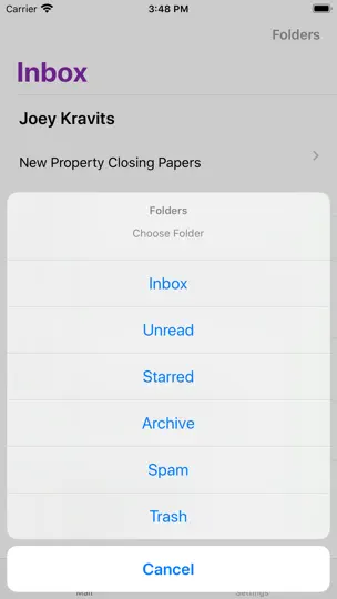 MiniMail For Yahoo Mail iPhone Ekran Görüntüsü 5