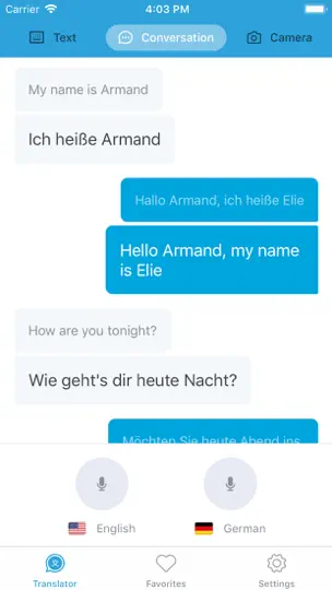 Screenshot von Übersetzer · auf dem iPhone 2