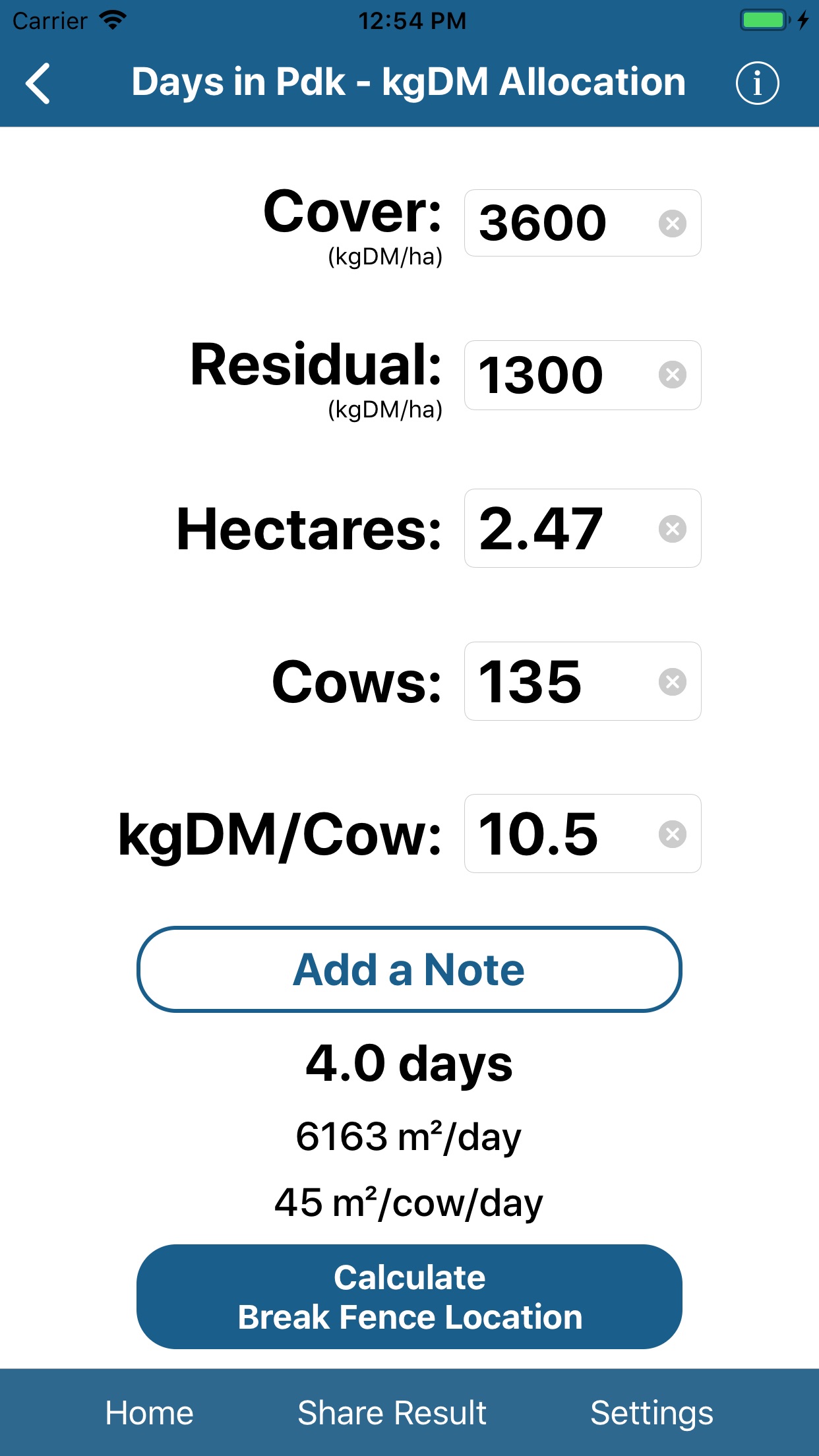 Screenshot 2 of Grazing Calculator