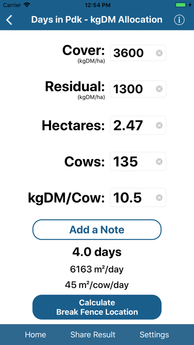 Grazing Calculator Screenshot