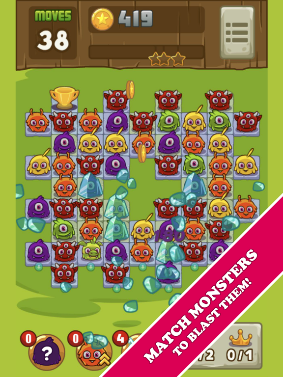 Screenshot #5 pour Funny Monsters puzzle Match 3