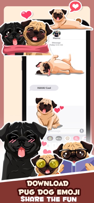 Pug Puppy Dog Emoji & Stickers(圖5)-速報App