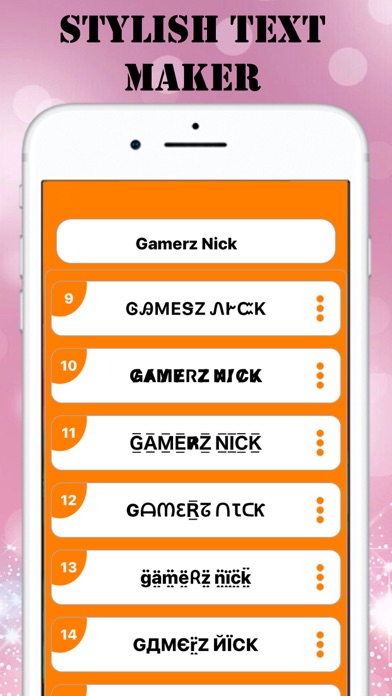 Nickname Generator: Fancy Text Screenshot