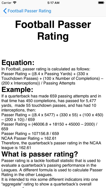 Football Passer Rating screenshot-6