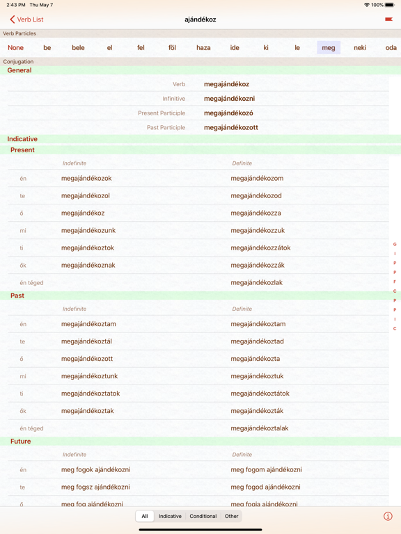 Screenshot #4 pour Hungarian Verb Conjugation
