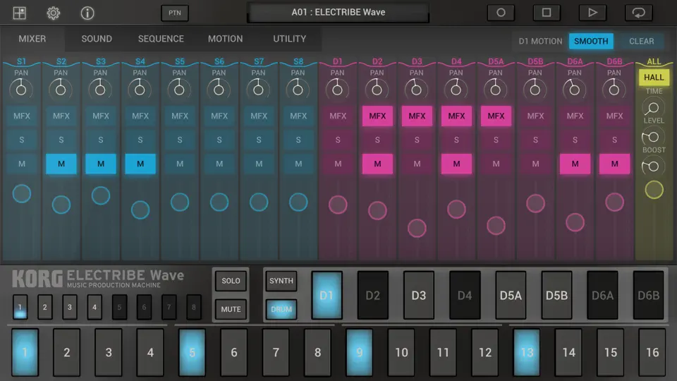 Captura de pantalla de KORG ELECTRIBE Wave en iPhone 3