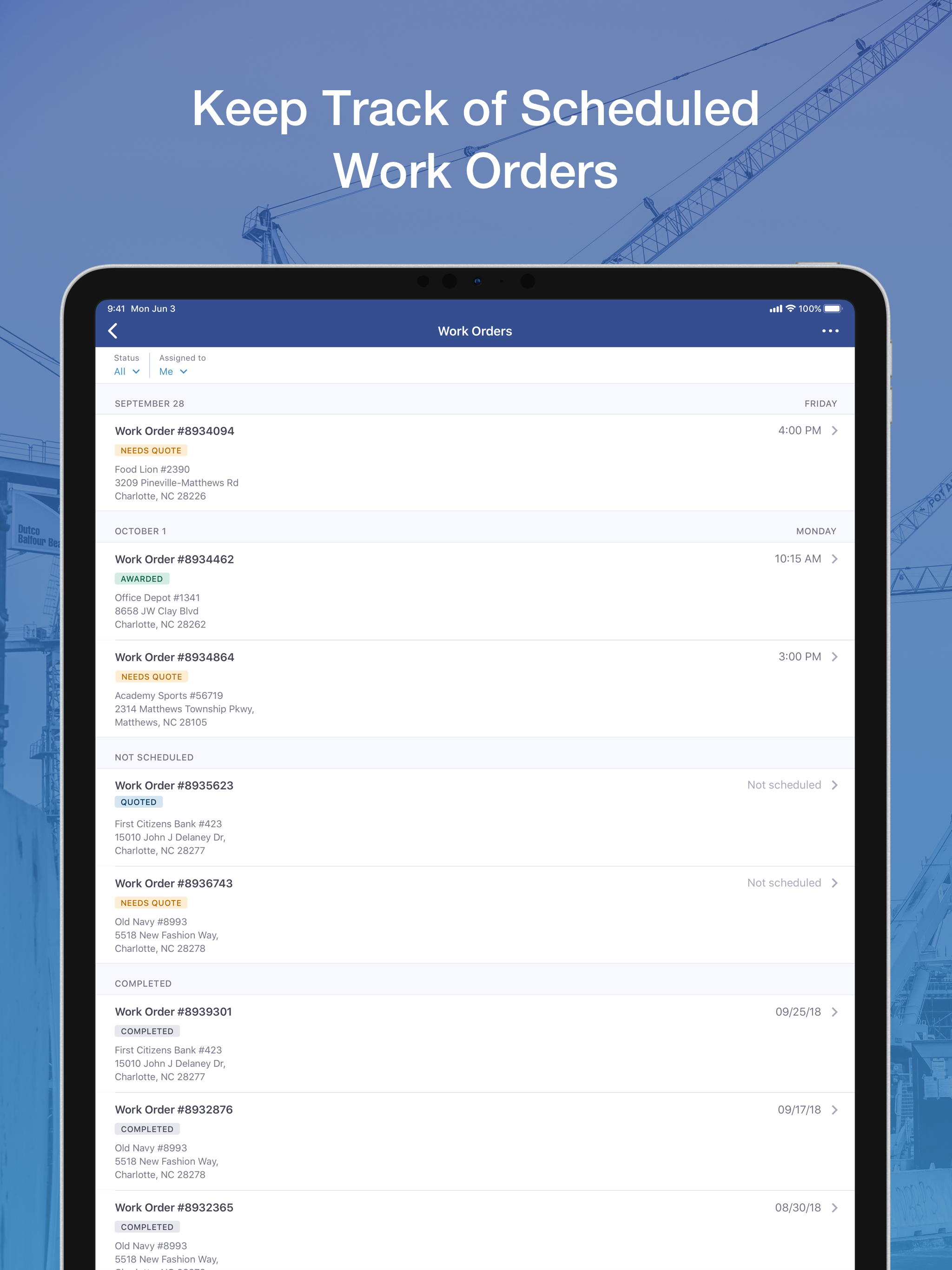 LPS Mobile: Work Order Manager