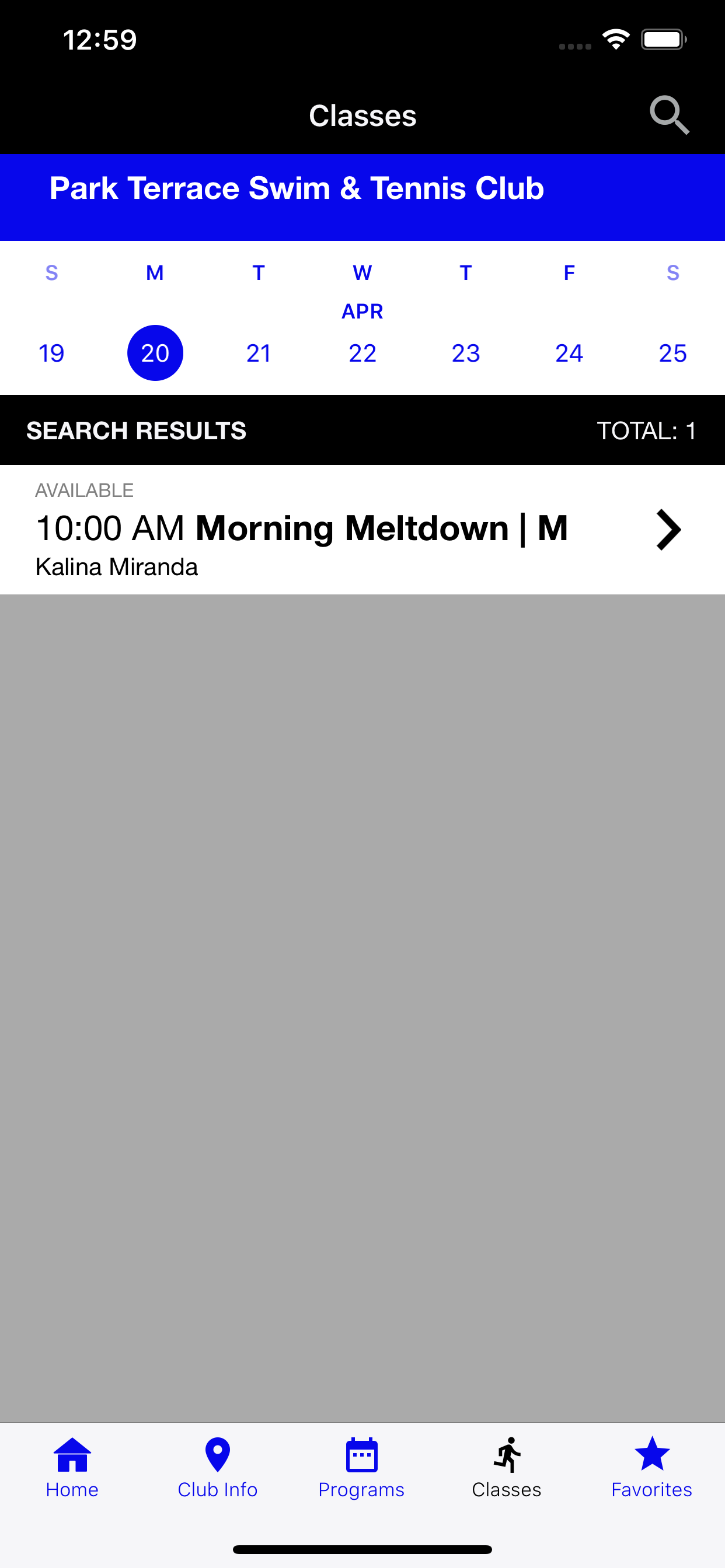 PT Swim and Tennis Mobile App