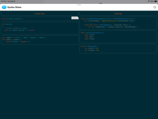 Syntax Share iPad screenshot 3 - Productivity app