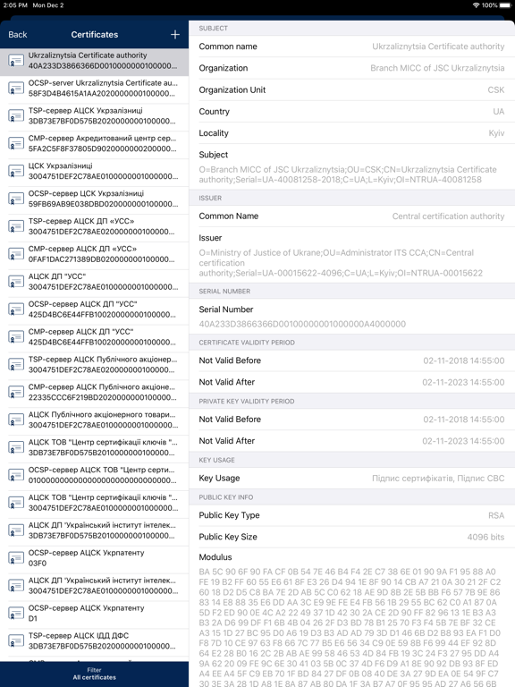 IIT CA EndUser iPad screenshot