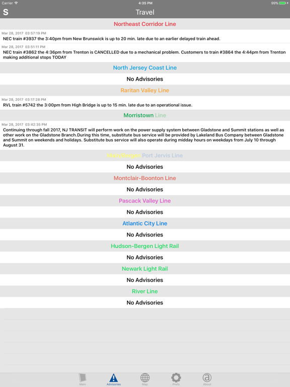 NJ Rails iPad screenshot 5 - Navigation app