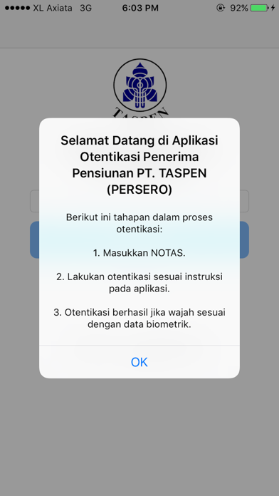 Taspen Otentikasi Screenshot