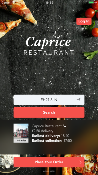 Screenshot #1 pour Caprice Restaurant