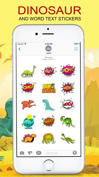 Dinosaur & Text Sticker Emojis