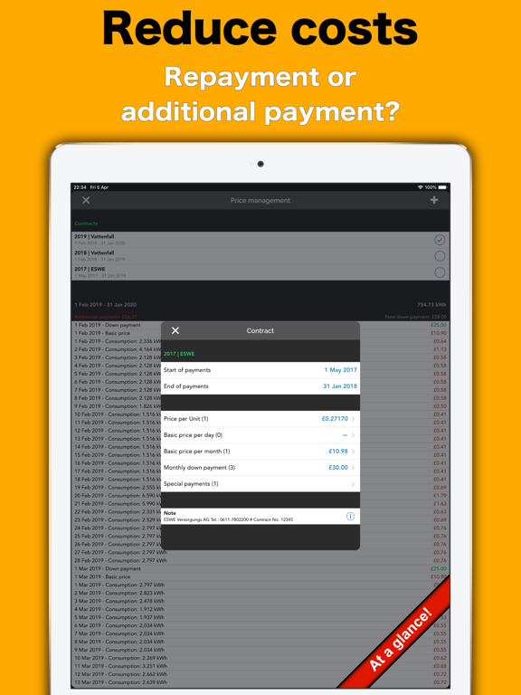 Energy Tracker iPad screenshot 8 - Finance app