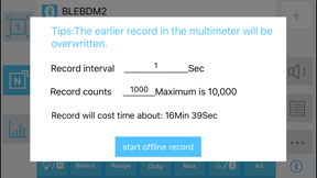 OWON Multimeter BLE screenshot