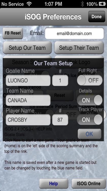 iSOG PRO Ice Hockey Stats