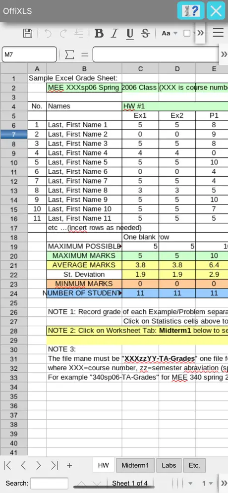 OffiXLS spreadsheet editor