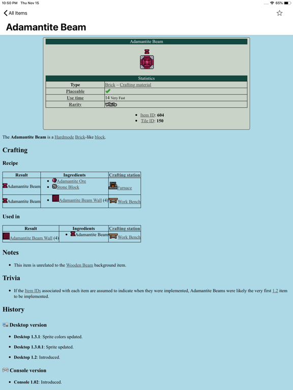 Screenshot #6 pour Pocket Wiki for Terraria.