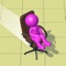 Push and control the office chair to reach the finish line first