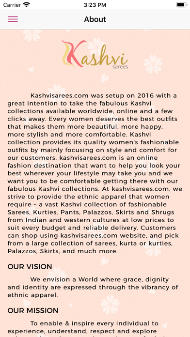 Kashvi Saree - Online Shopping Screenshot