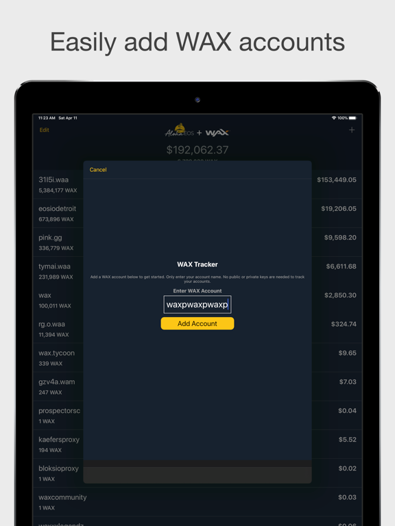 Screenshot #4 pour WAX Tracker