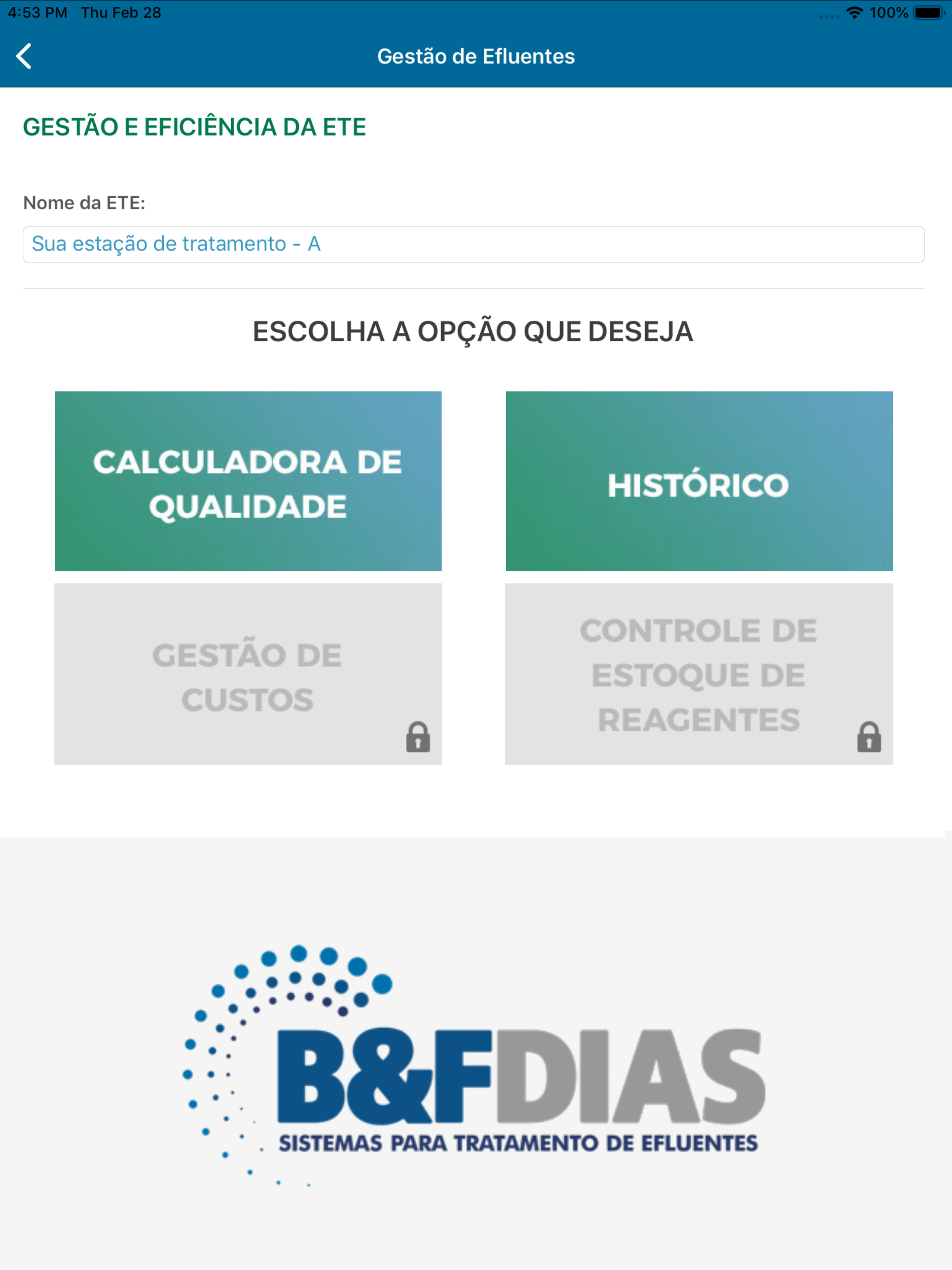 Gestão de água e efluentes