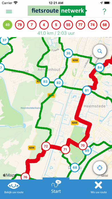 Fietsroutenetwerk Screenshot