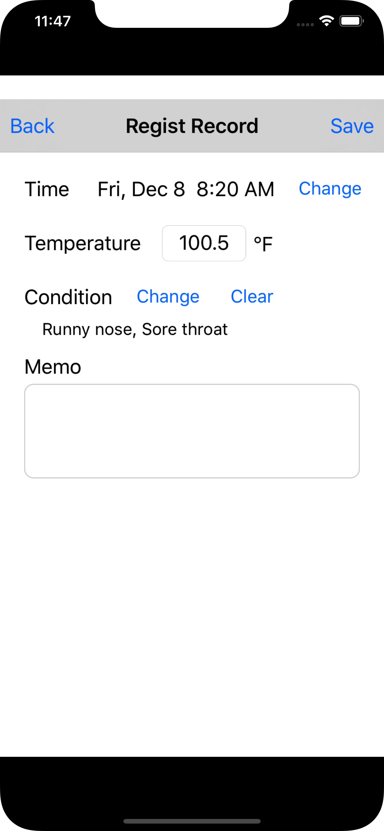 Body Temperature Recorder