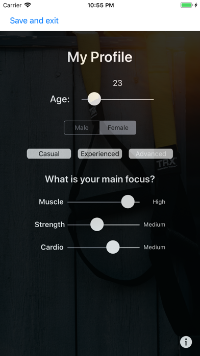 eXercise: your digital trainer Screenshot