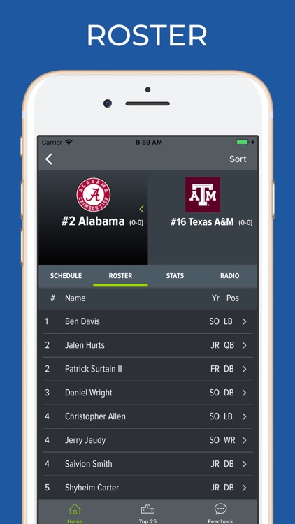 Alabama Football Schedules