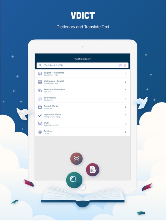 Từ Điển Anh Việt - VDict iPad screenshot 1 - Education app