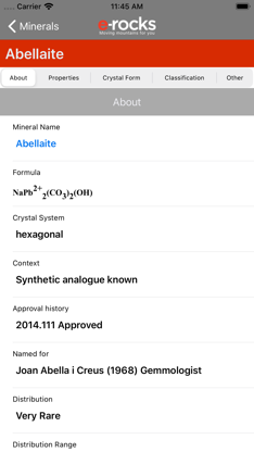 Mineralogy Database by e-Rocks screenshot 2